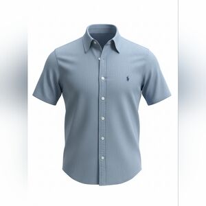 Polo Ralph Lauren Short-Sleeve Button-Down Shirt Denim Color 100% Cotton Size SM